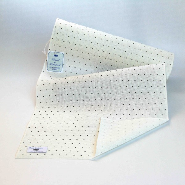 Leinenband 300 mm, Druck "Pünktchen", Farbe 90028, gebleicht - dunkelbraun