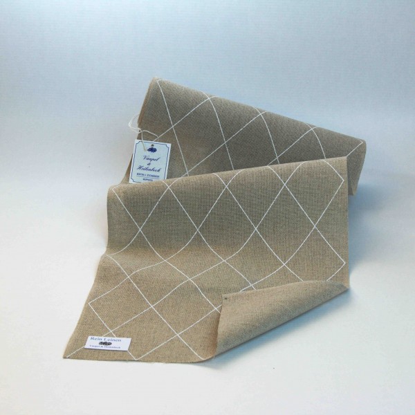 Leinenband 240 mm, Druck "Raute", Farbe 1, natur - creme