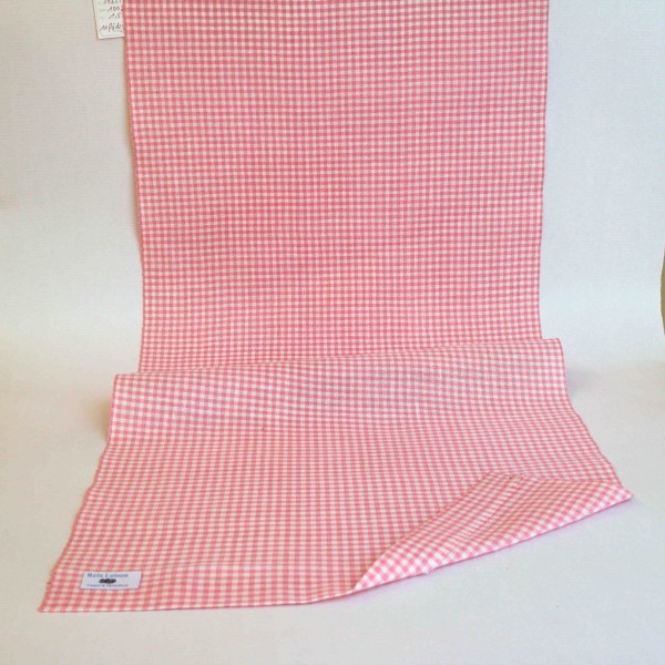 Leinenband 400 mm, 11-fädig, kariert, Farbe 100211, weiß - rose