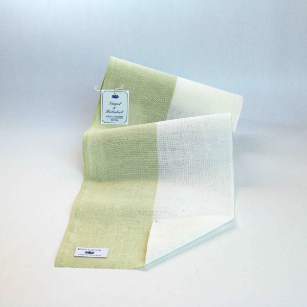 Leinenband 200 mm, 11-fädig, gestreift, Farbe 215, gebleicht - reseda grün