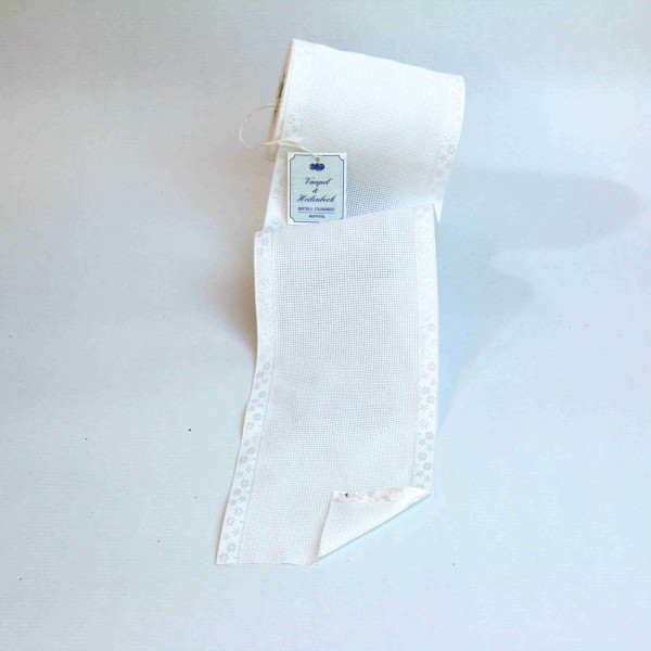 Aida-Stickband 100% BW, 120 mm, Farbe 1, weiß - Sterne weiß